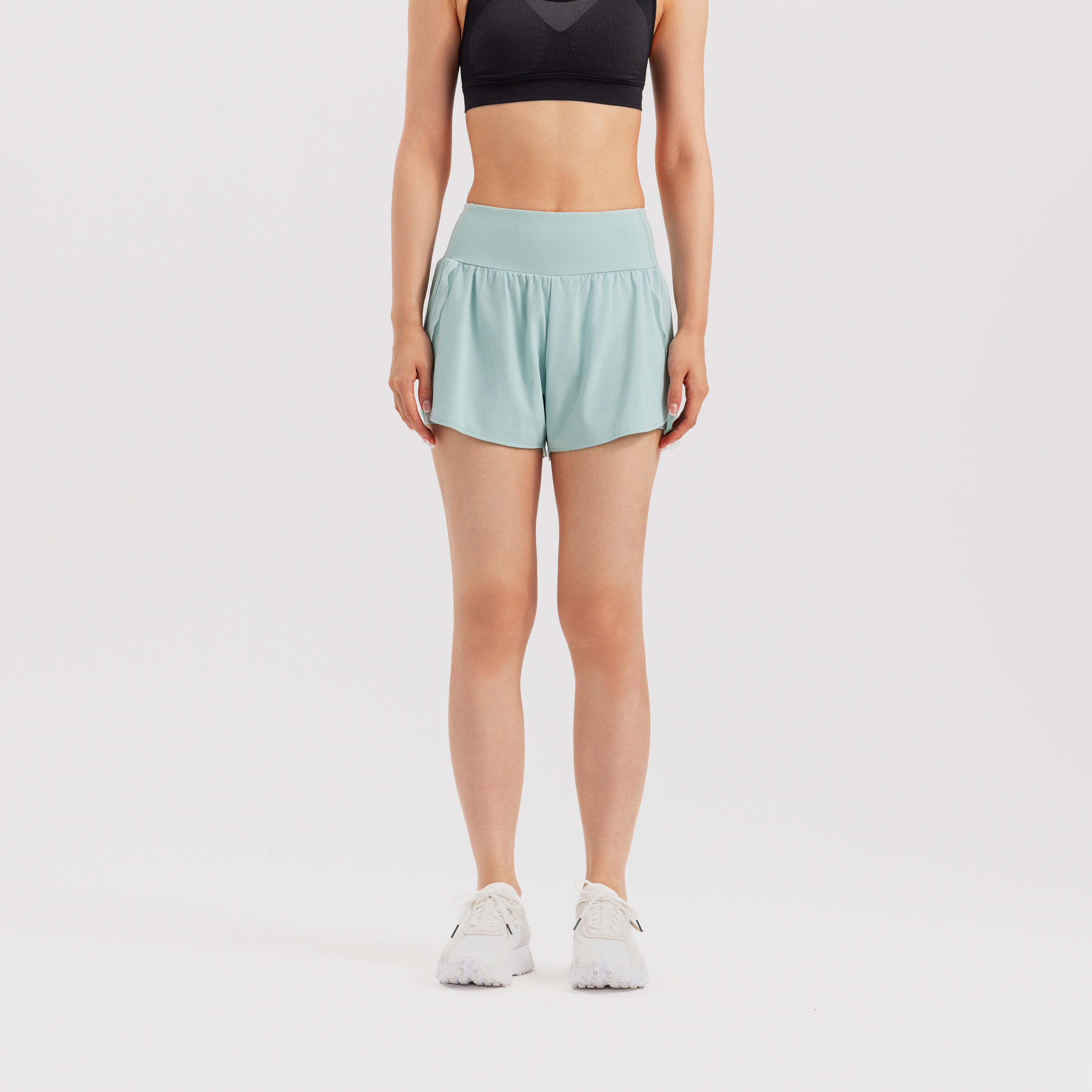 Women's Stretchy 2-in-1 Running Shorts - Green