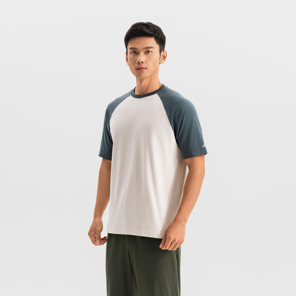 T-Shirt d’Entraînement à Manches Raglan pour Homme 520 - Gris Perle