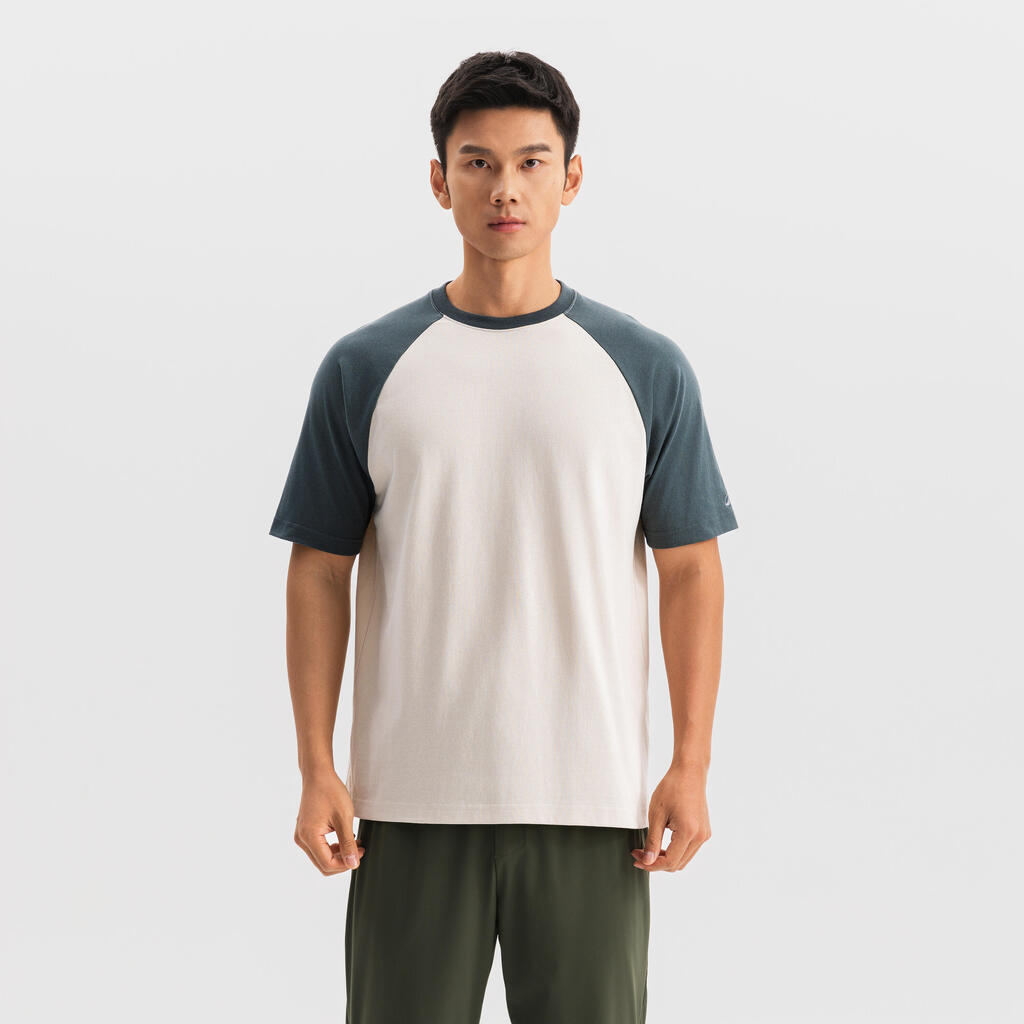 T-Shirt d’Entraînement à Manches Raglan pour Homme 520 - Beige Lin