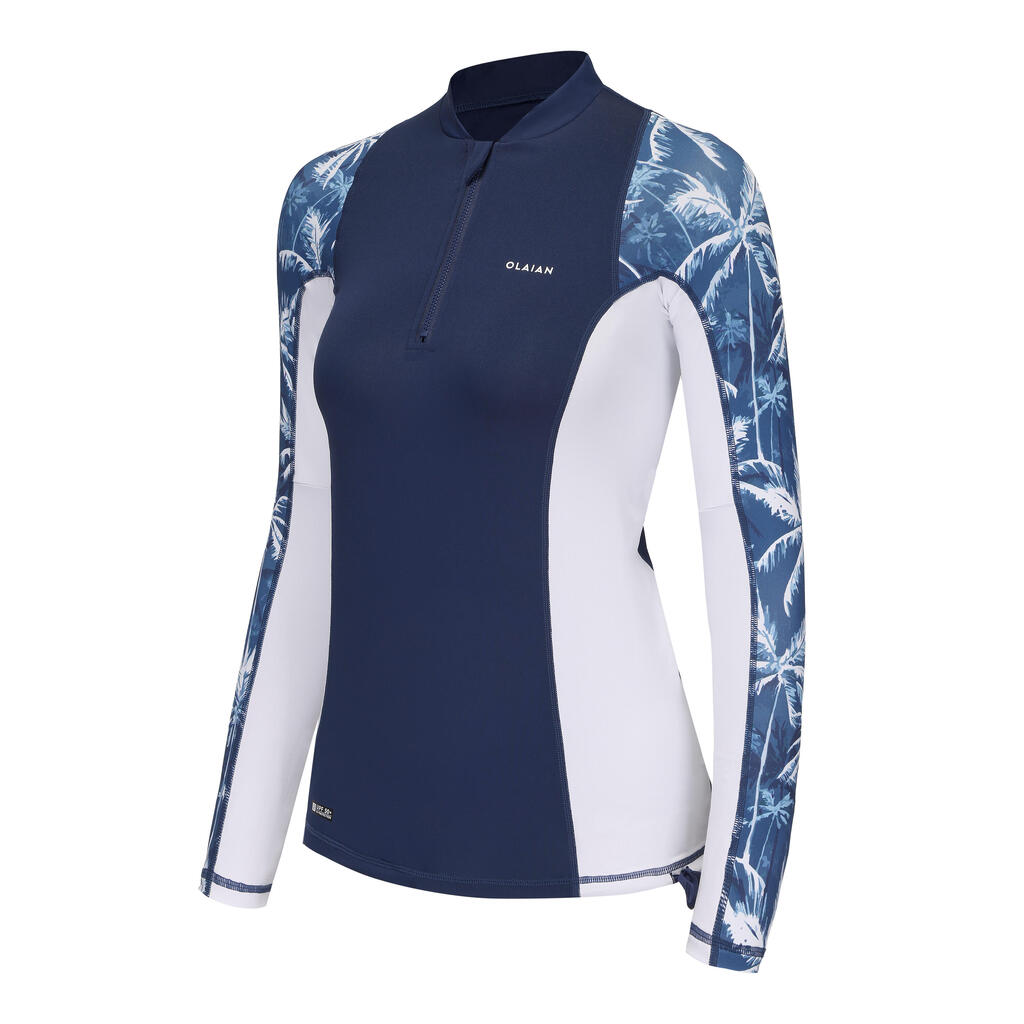 Printed v-neck UV protection top