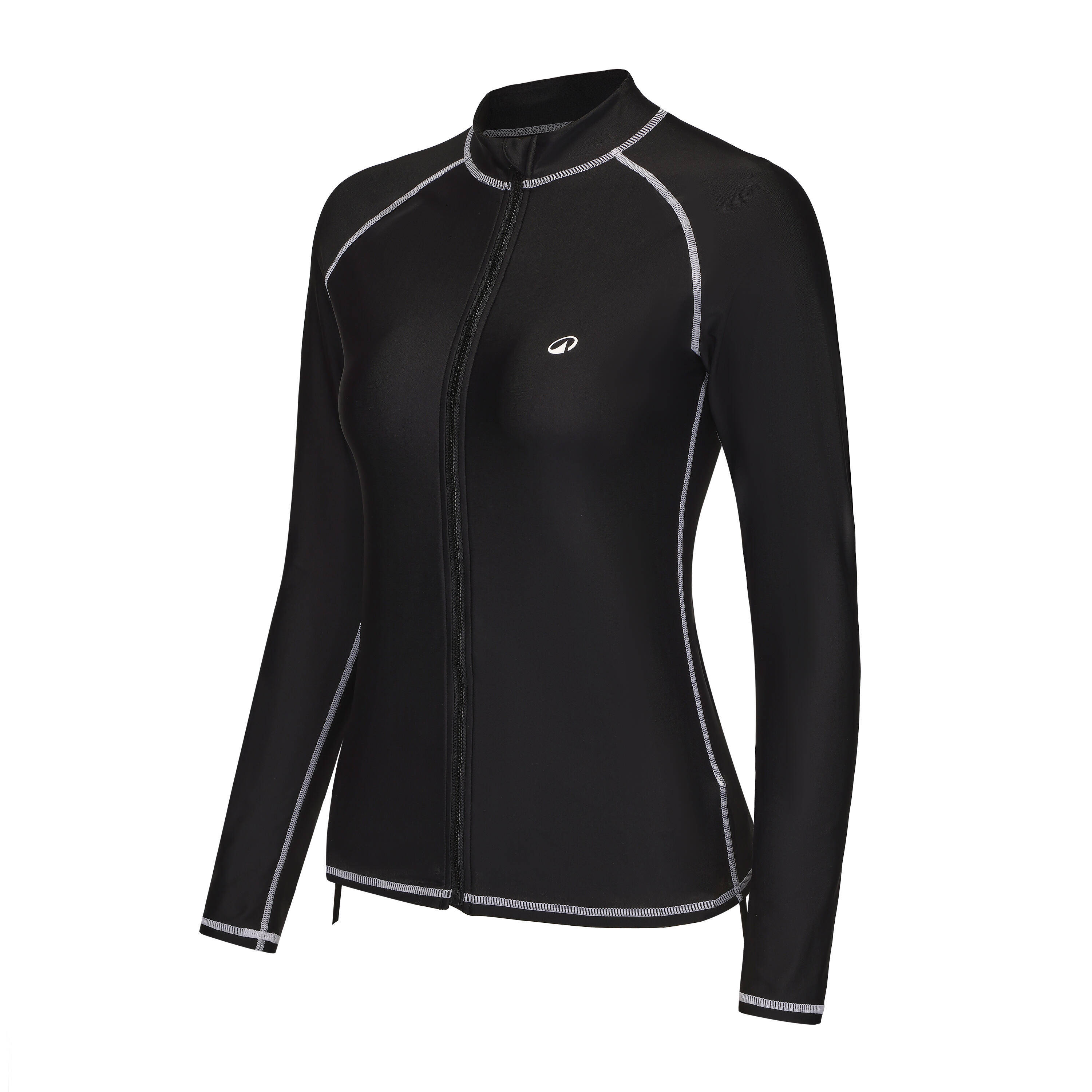 Surfing women uv protection zip top  BLACK -  1