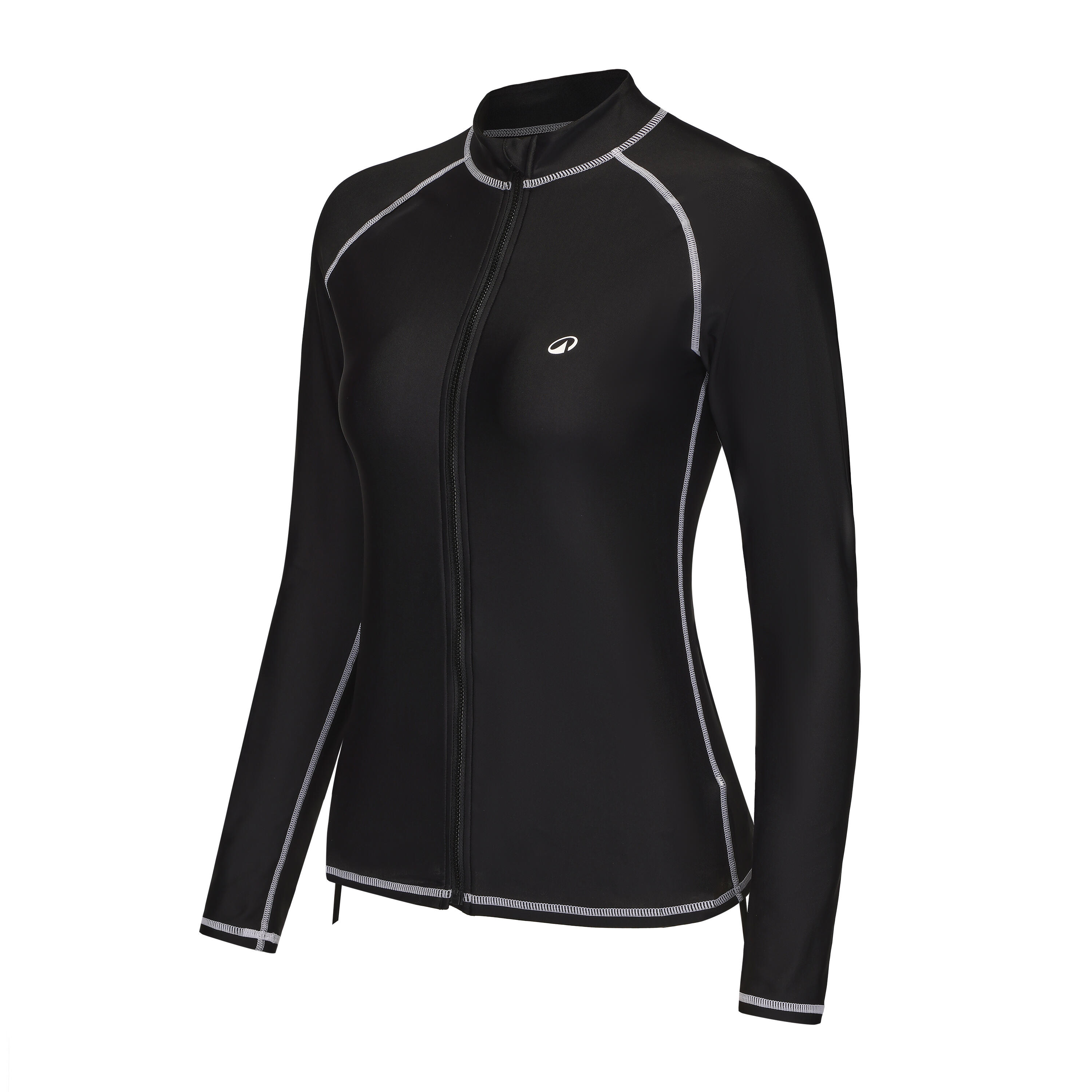Surfing women uv protection zip top  BLACK