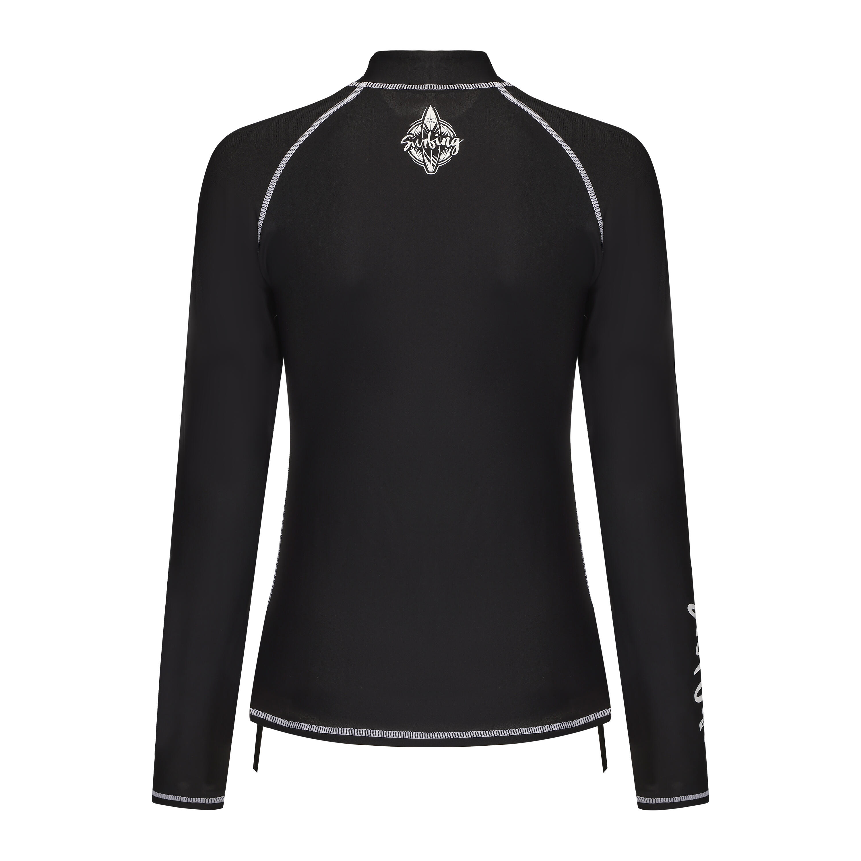 Surfing women uv protection zip top  BLACK