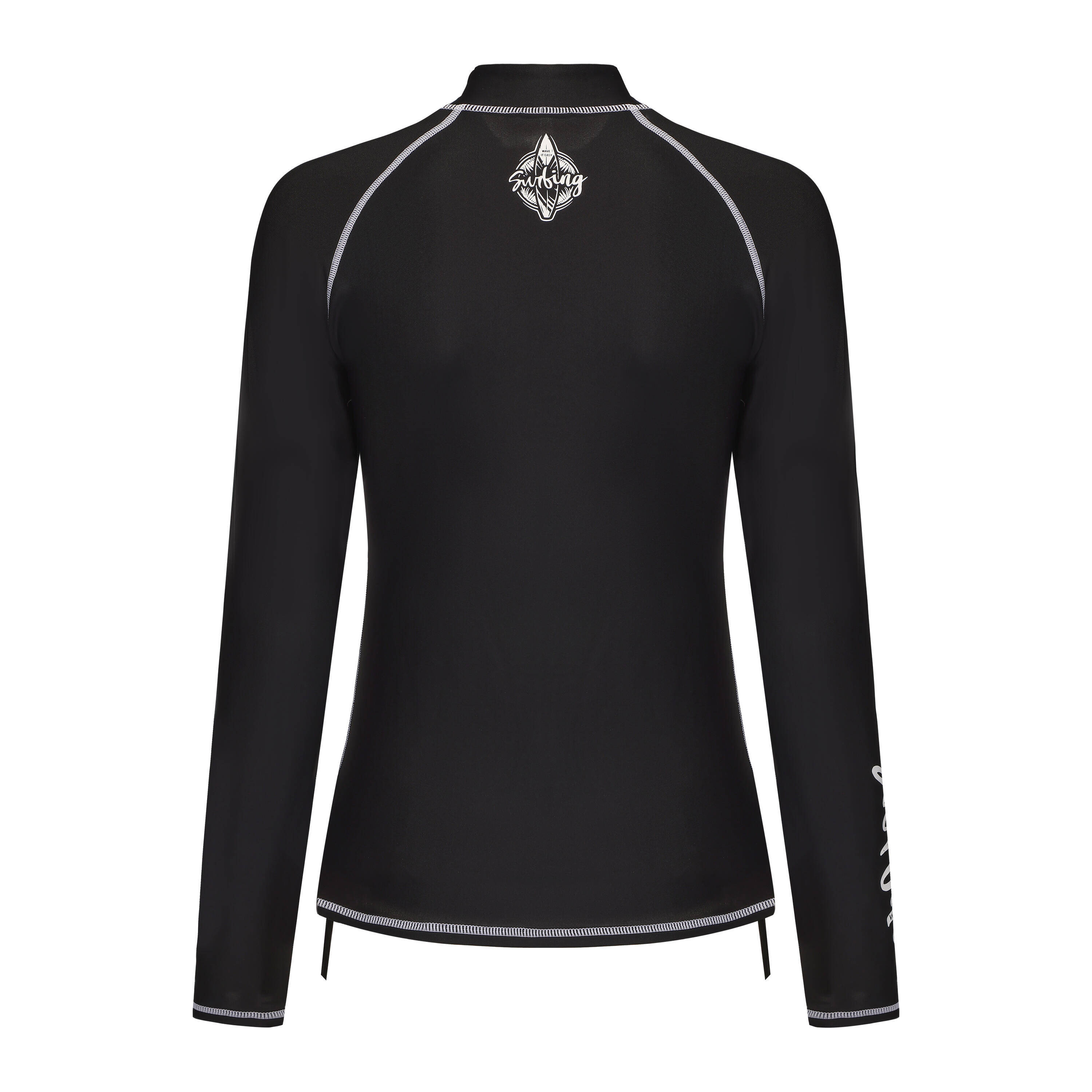 Surfing women uv protection zip top  BLACK -  2