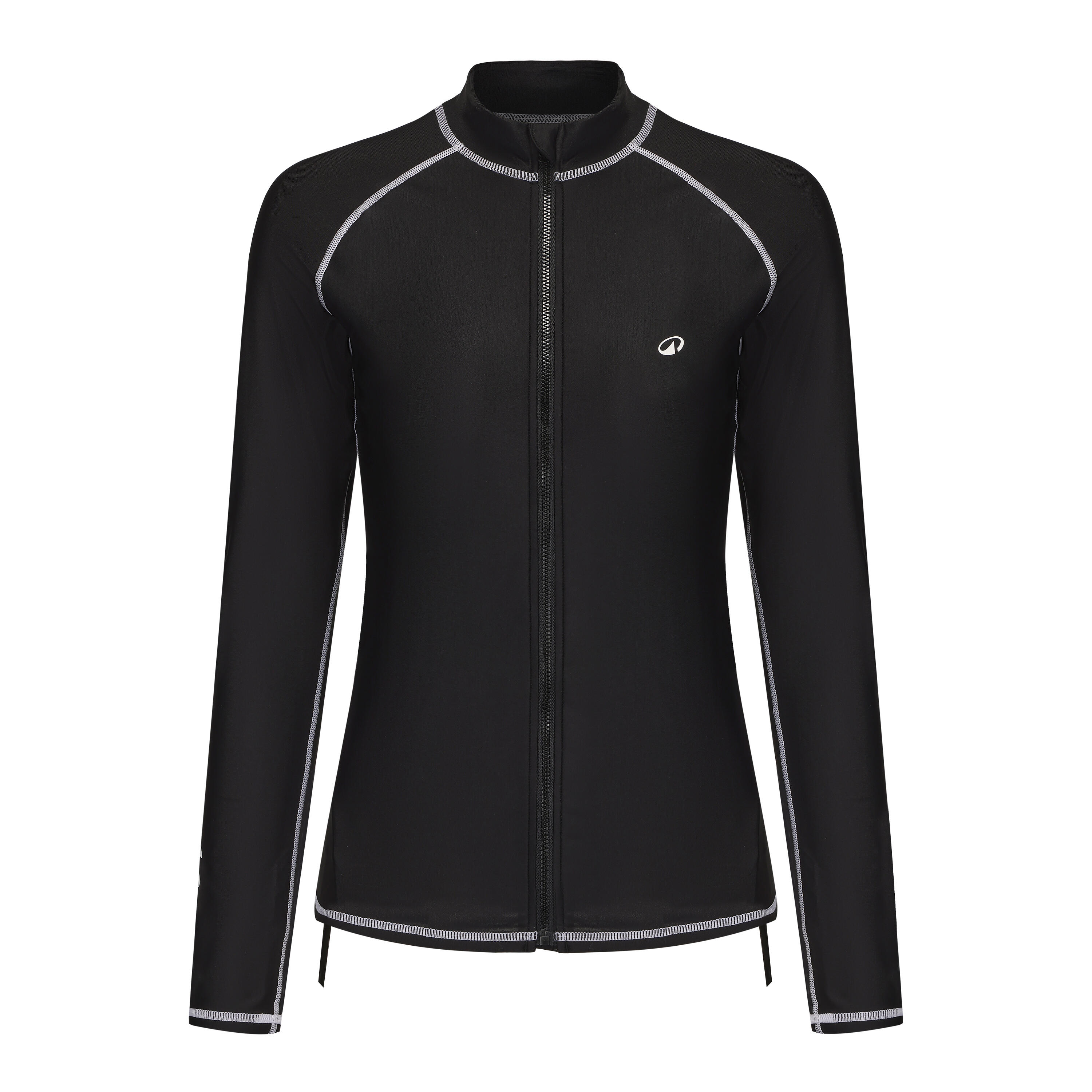 Surfing women uv protection zip top  BLACK