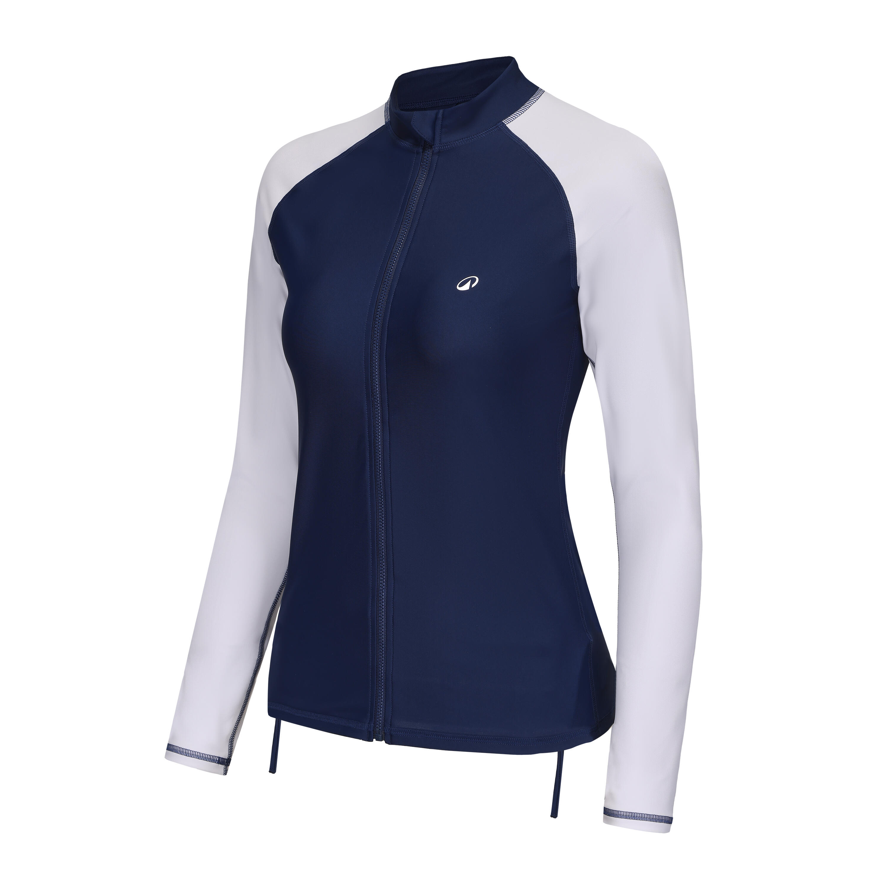 Surfing women uv protection zip top NAVY/WHITE