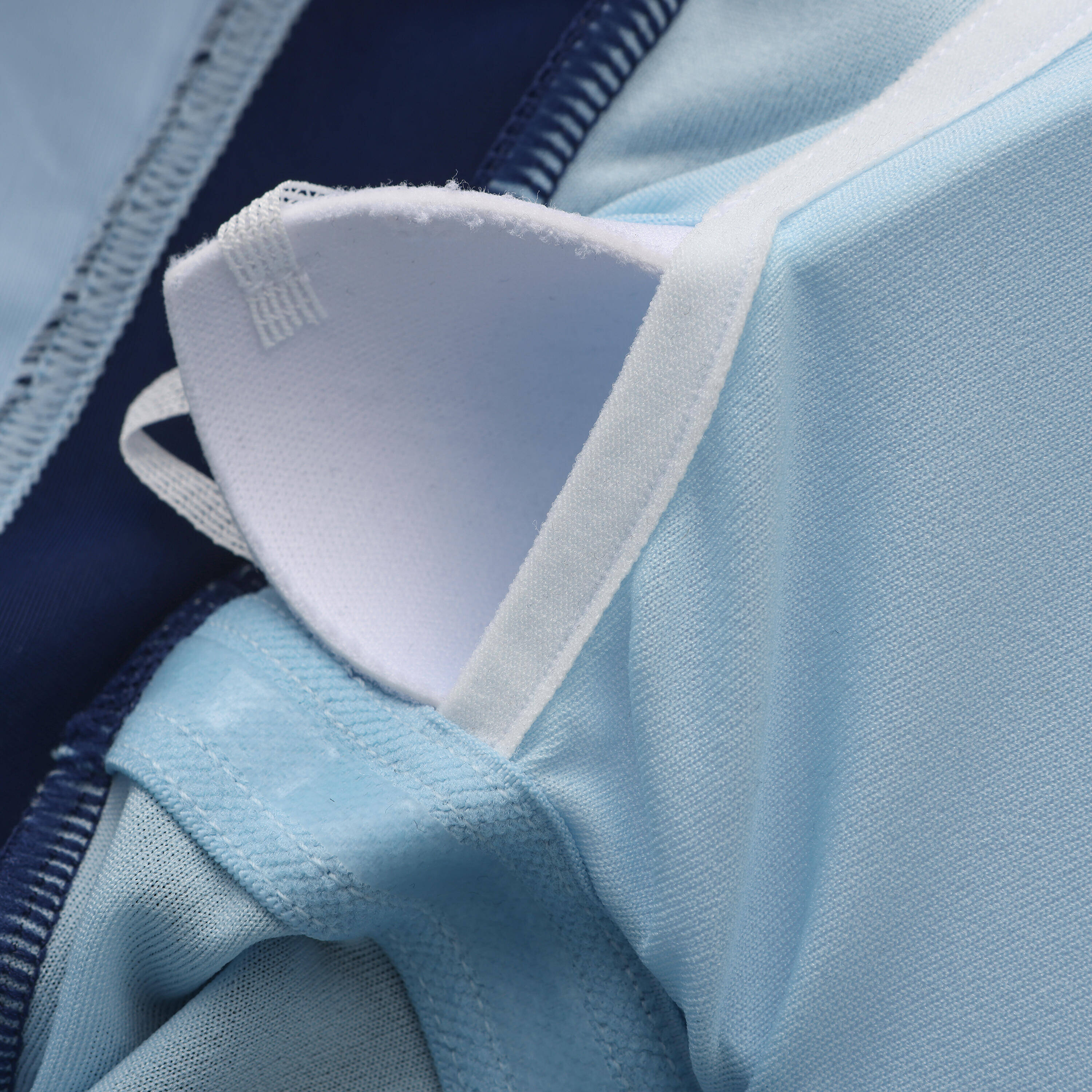 Women Swimsuit Skirt Short Sleeved with Zip Secure Fit 1P UNA - Navy/Blue -  5