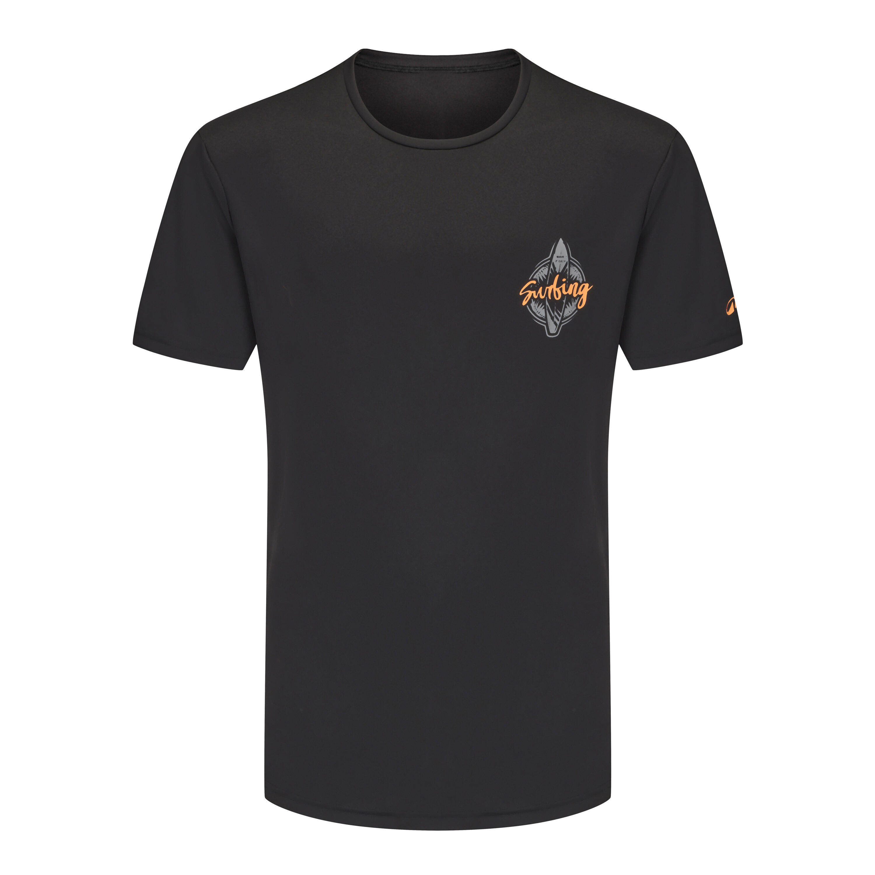 Men’s short-sleeved surf t-shirt UPF50+ - GRAFFITI BLK