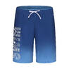 Men's Swimming Shorts 100 Long Gradient Quick-Dry & Stretchable Blue
