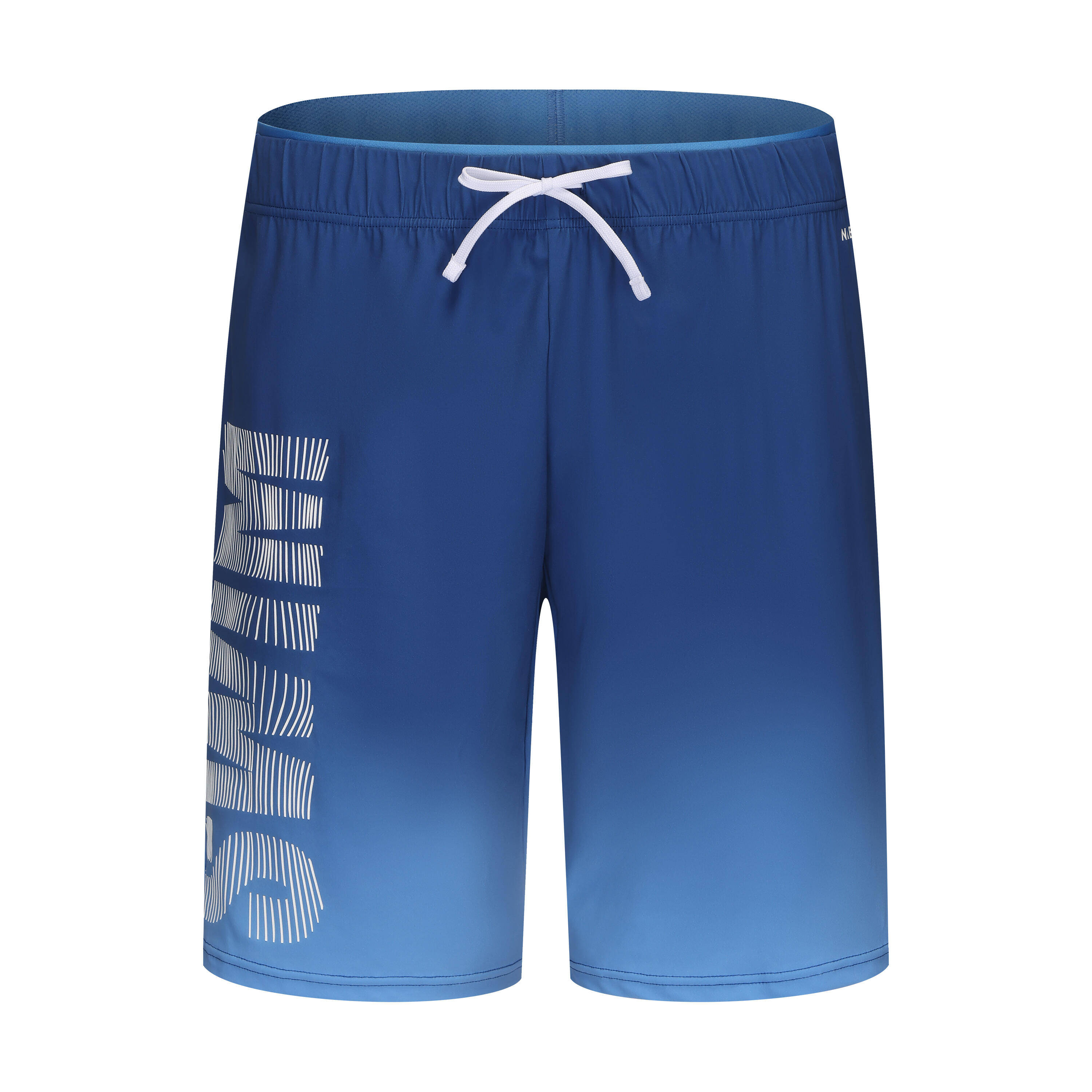 Men's Swimming Shorts 100 Long Gradient Quick-Dry & Stretchable Blue -  1