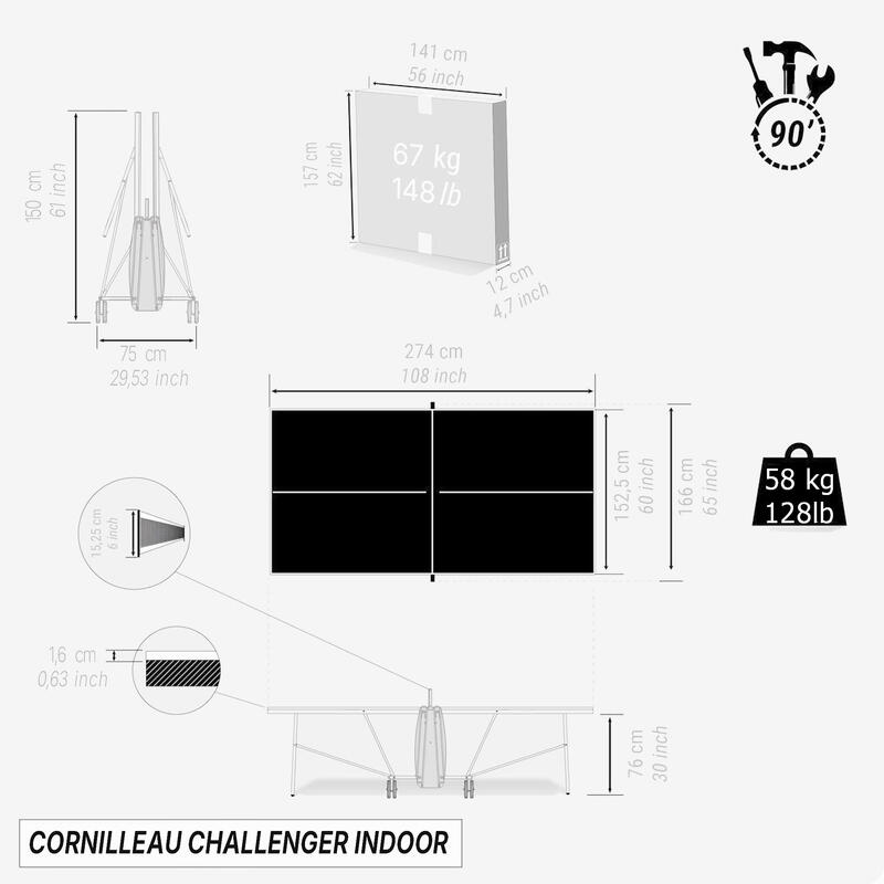Masă de tenis Cornilleau Challenger - Albastru 