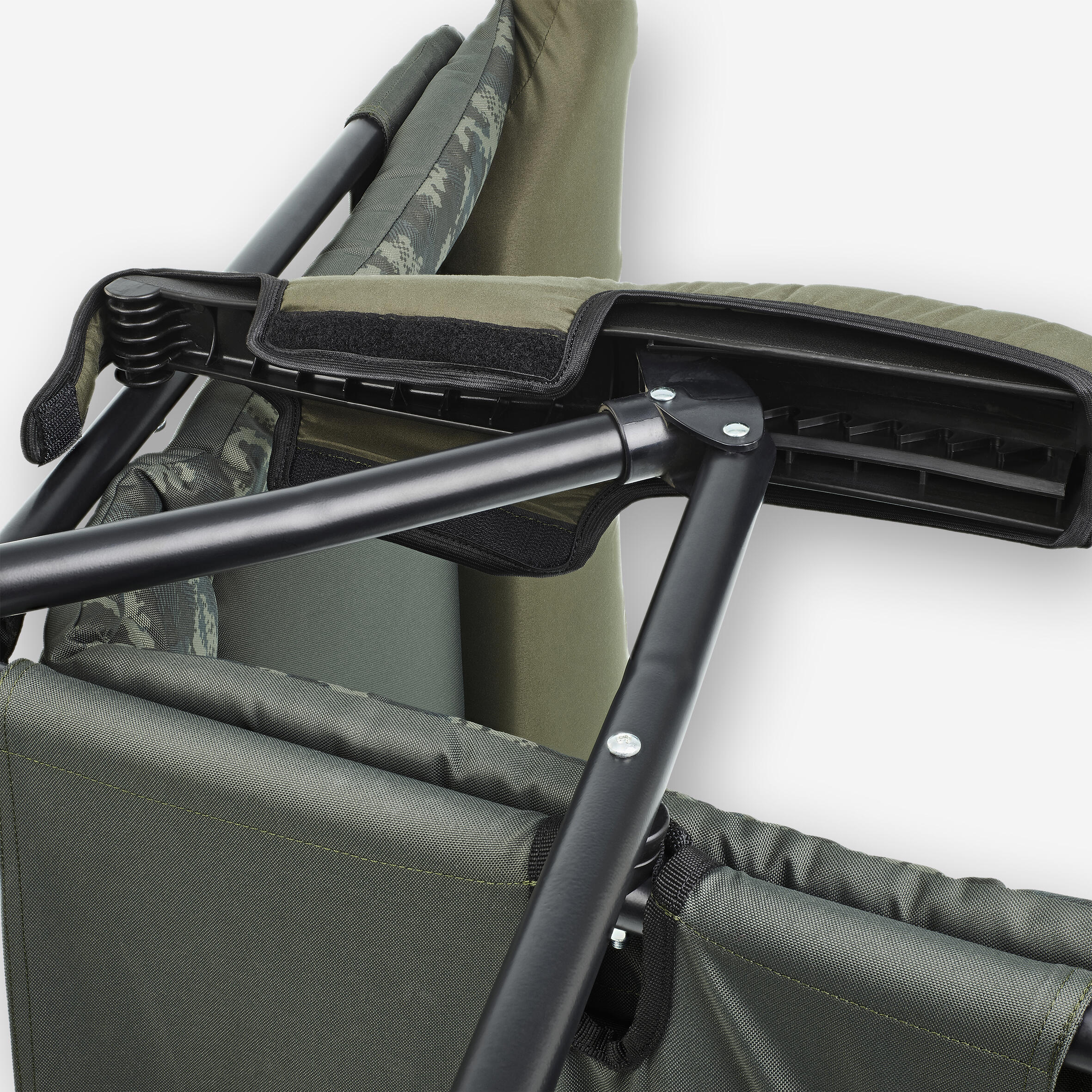 Camping Bed Chair Foldable Morphoz - Camo green