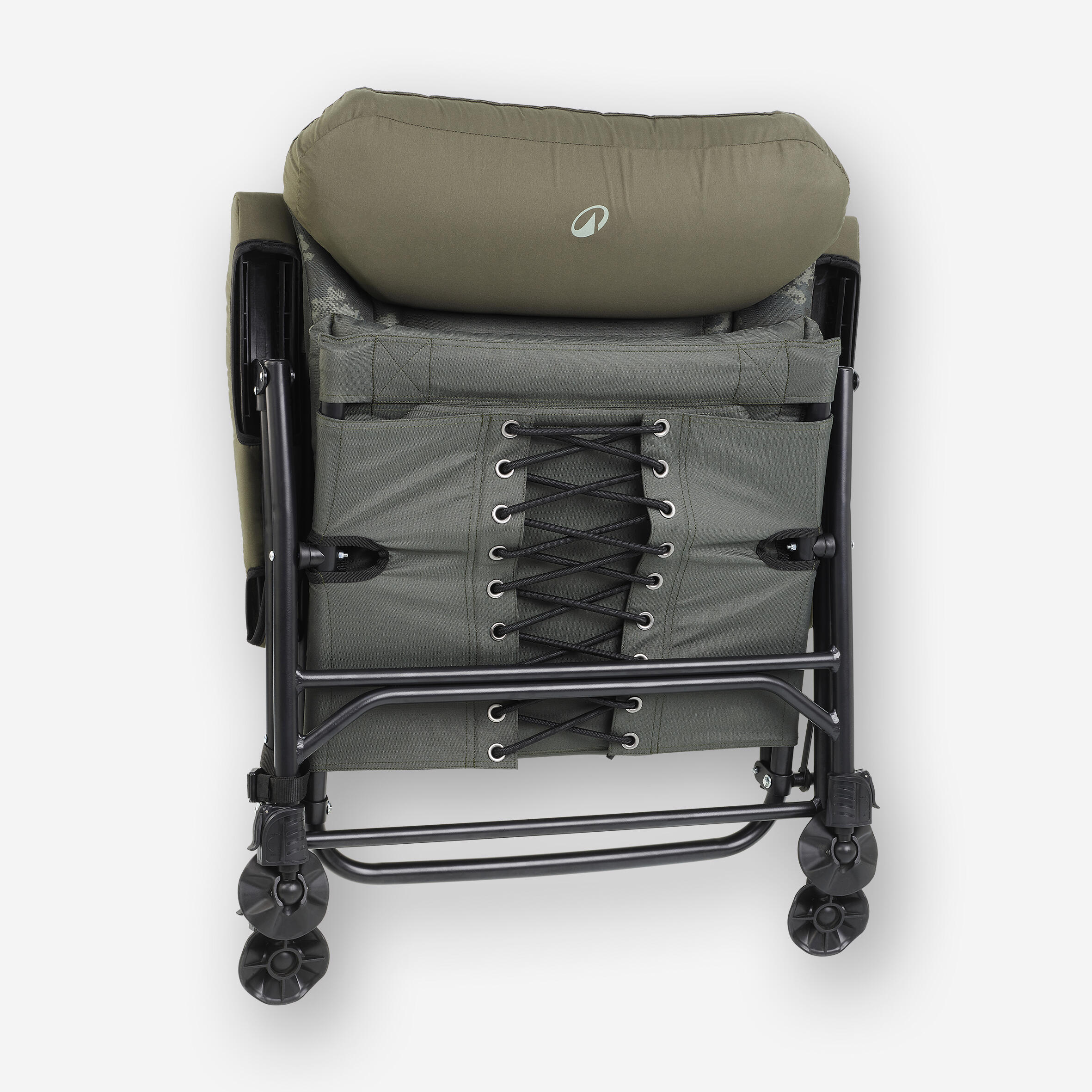 Camping Bed Chair Foldable Morphoz - Camo green