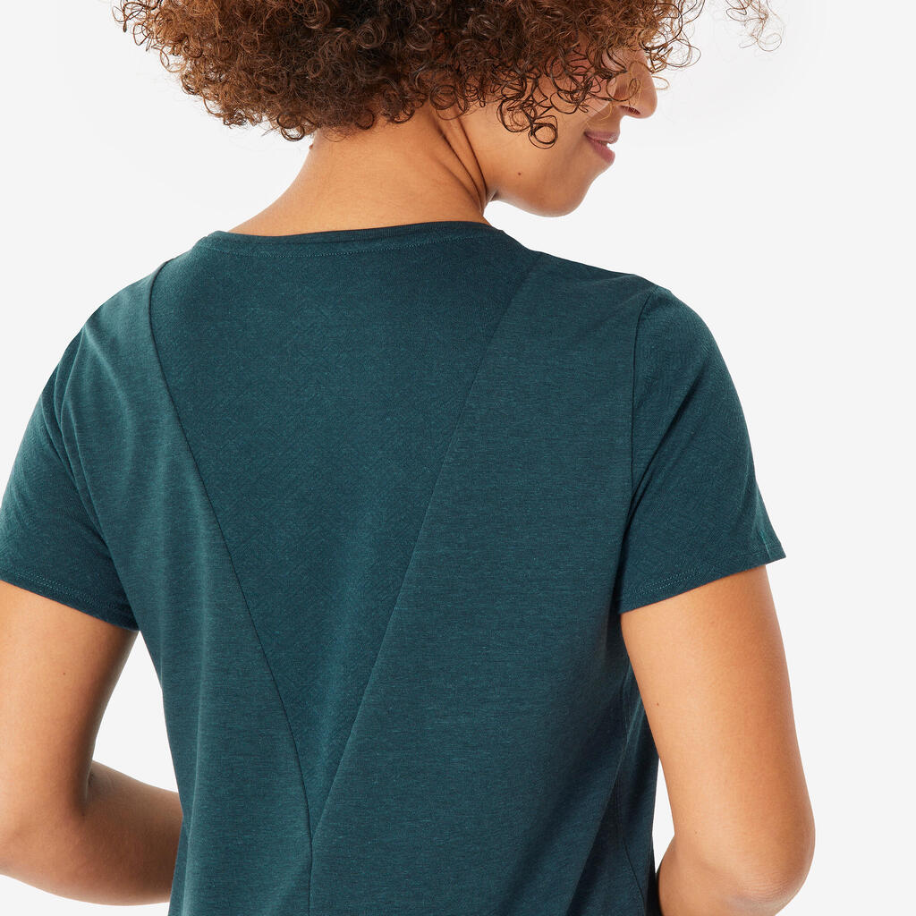 Women’s Hiking T-Shirt, NH500 - Yellow Ochre