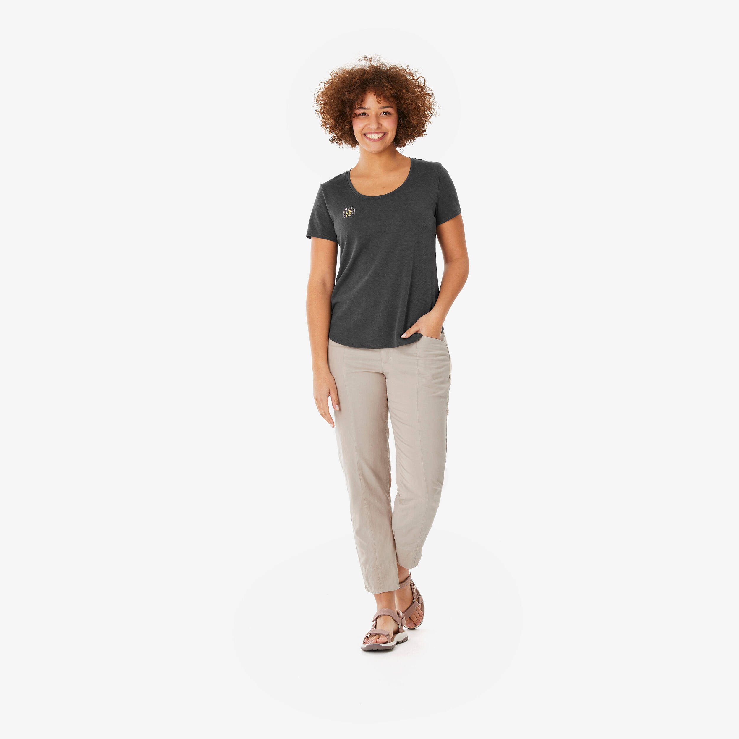 Women’s hiking T-shirt, NH500 - Grey -  4