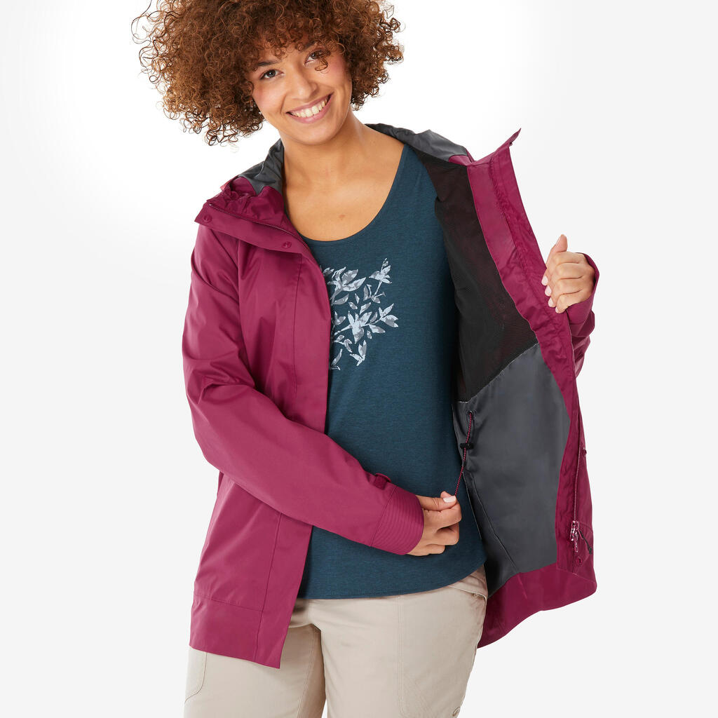 Wanderjacke Damen wasserdicht - NH500 violett