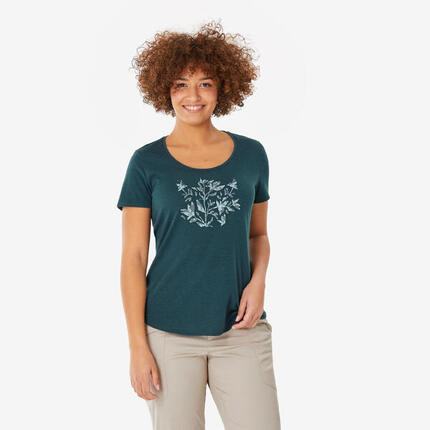 Camiseta de montaña y trekking manga corta Mujer Quechua NH500