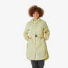 Women’s Waterproof Longline Hiking Jacket, 
 Raincut Long - Yellow