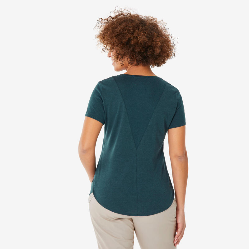 Tricou Drumeție în natură NH500 Albastru Damă