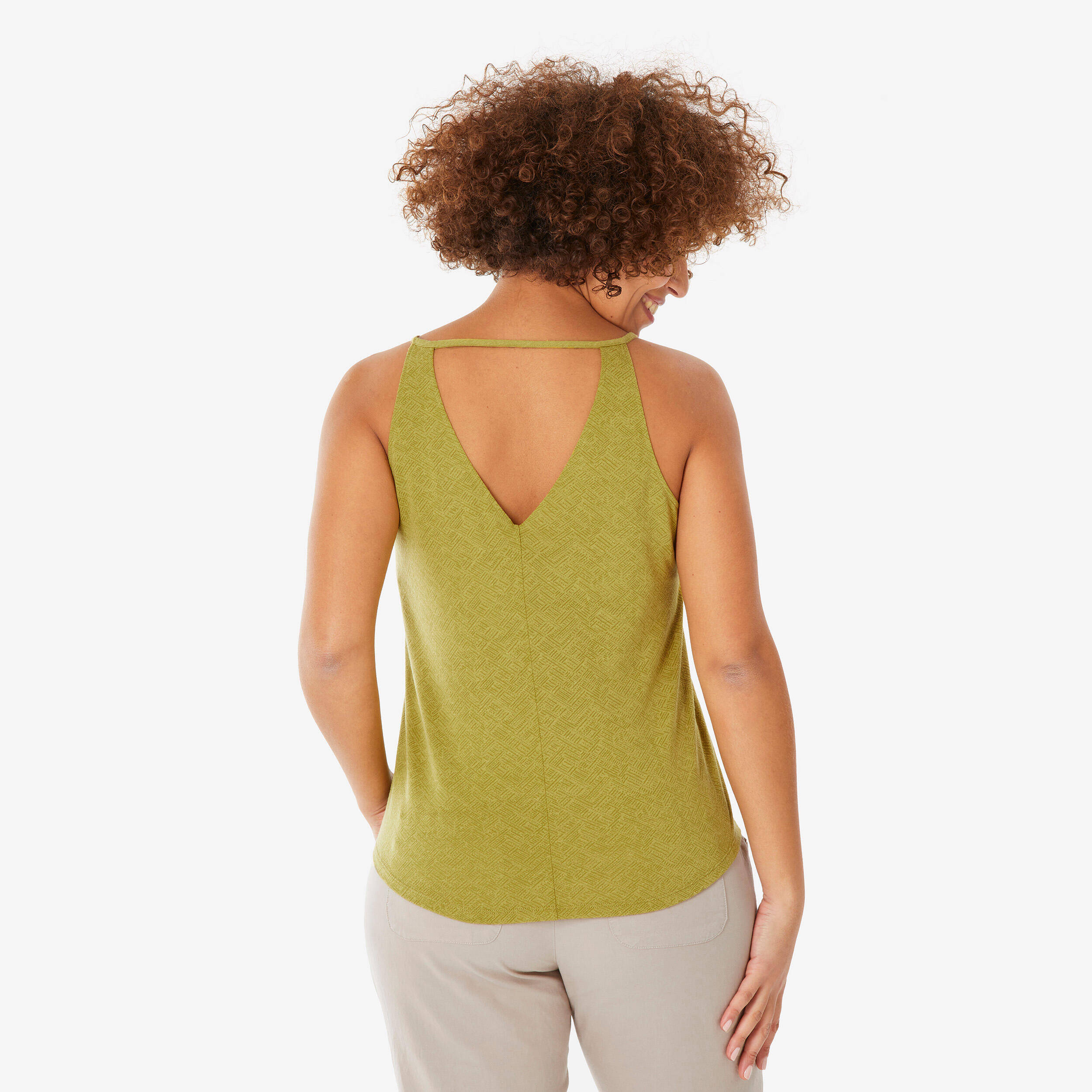 Women’s hiking tank top, NH500 - Khaki -  3