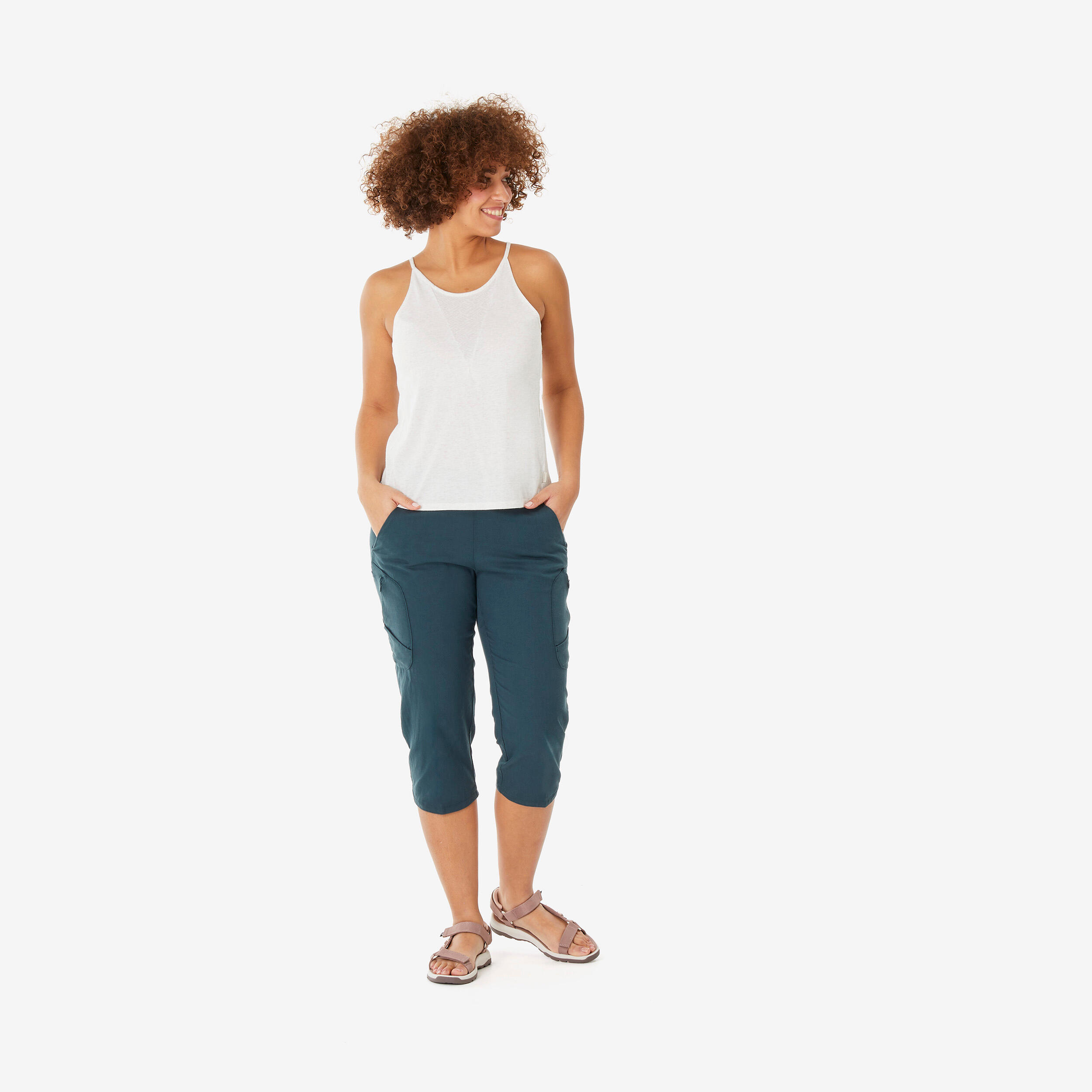 Women’s Hiking Capri Pants NH500 - Green 2/8