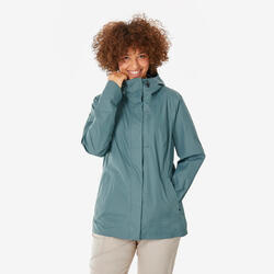 Veste de randonnée imperméable femme, NH500 vert