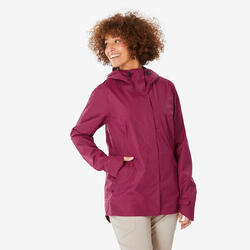 Veste de randonnée imperméable femme, NH500 violet