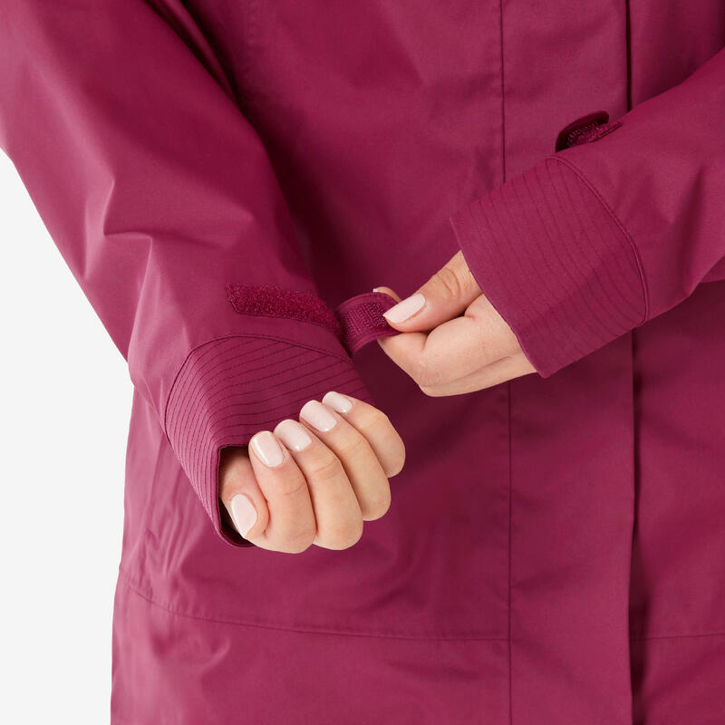 Veste de randonnée imperméable femme, NH500 violet