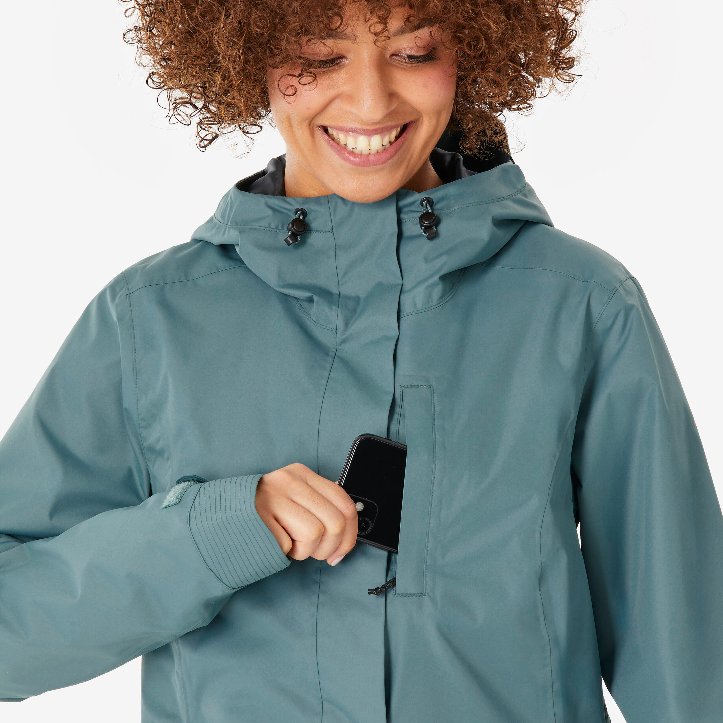 Women's Hiking Waterproof Jacket NH500 - Green