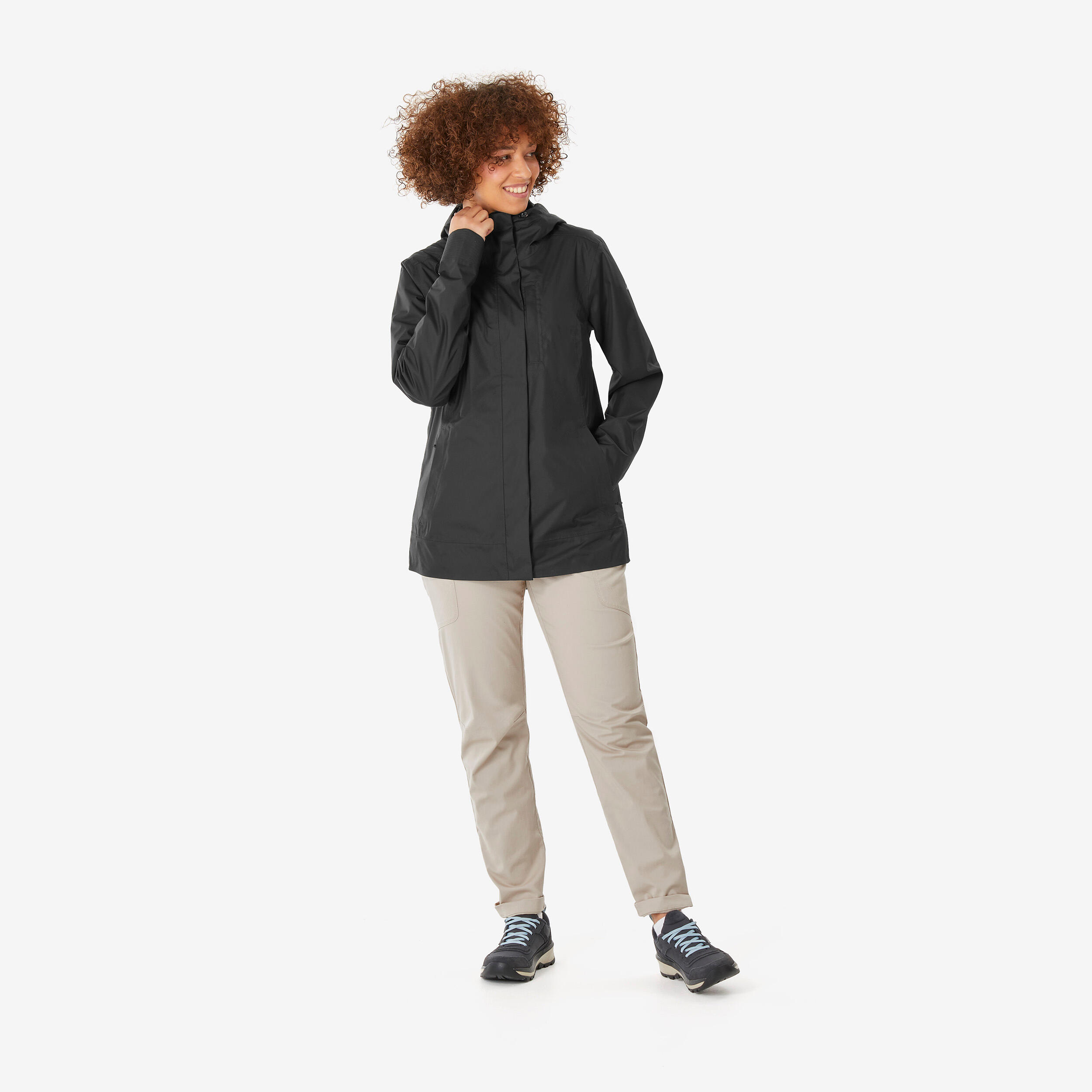 Women's Hiking Waterproof Jacket, NH 500 - QUECHUA