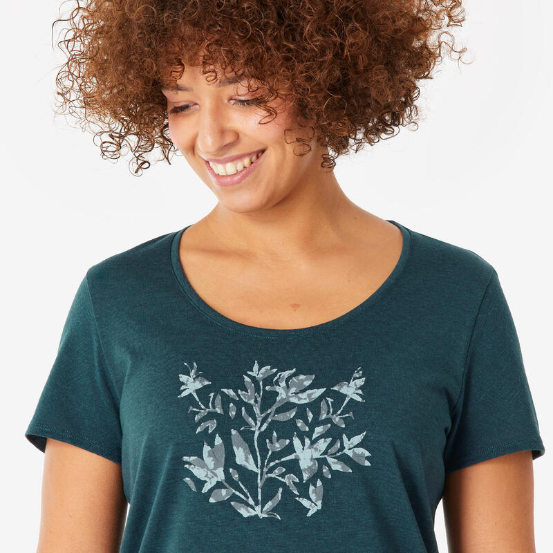 Tricou Drumeție în natură NH500 Albastru Damă