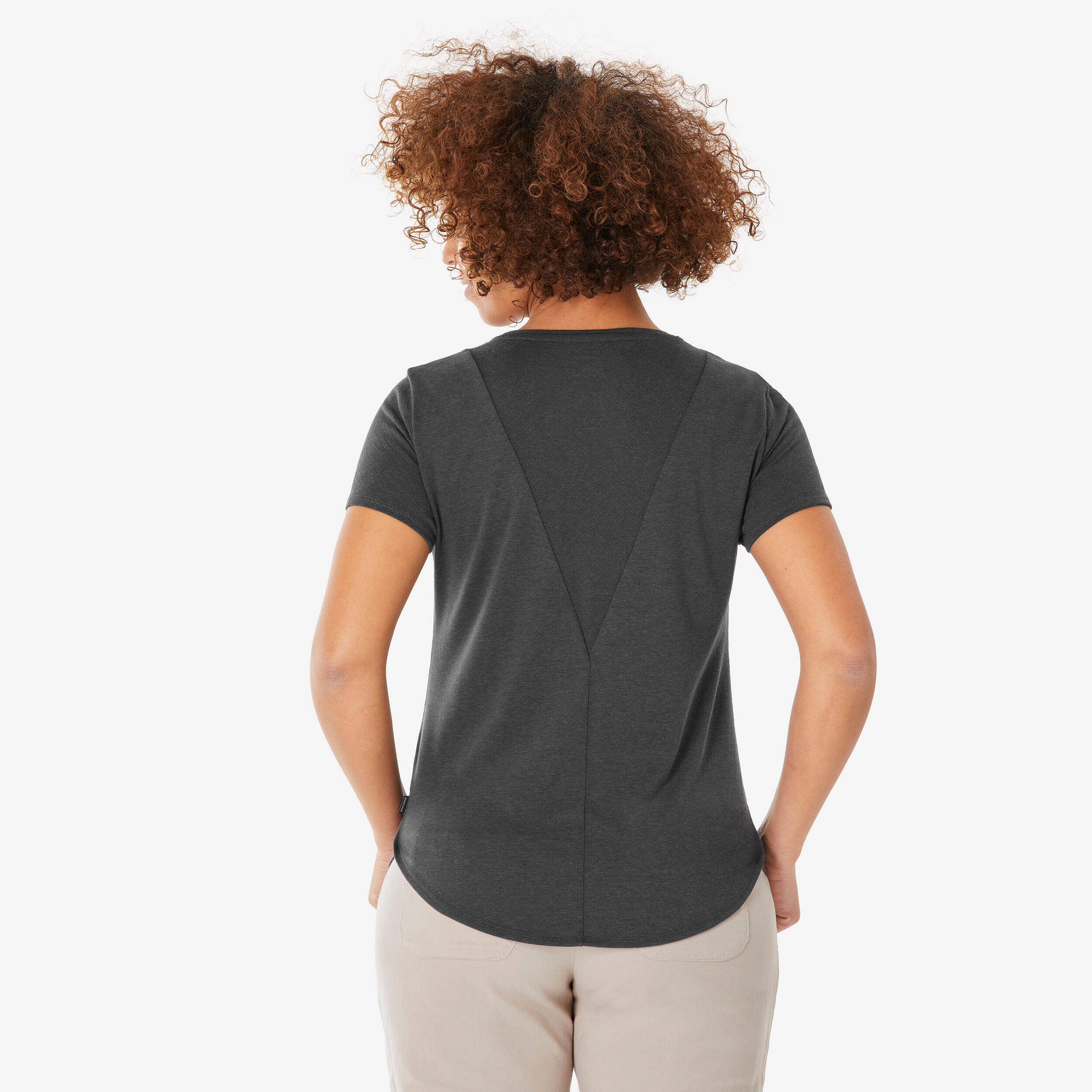 Women’s hiking T-shirt, NH500 - Grey -  3