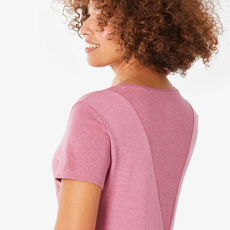 Tricou Drumeție în natură NH500 Roz Damă