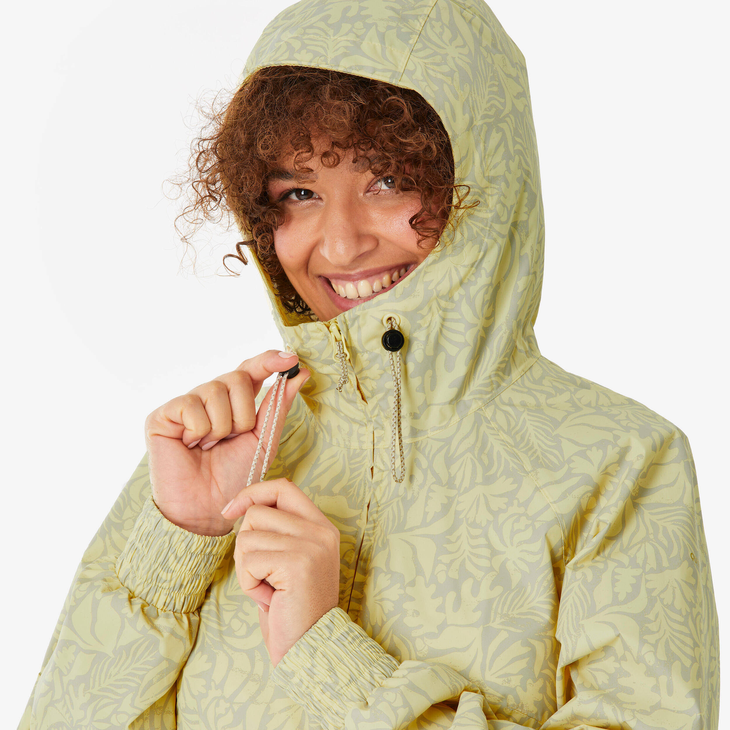 Women’s waterproof hiking jacket, Raincut Long - Yellow -  5