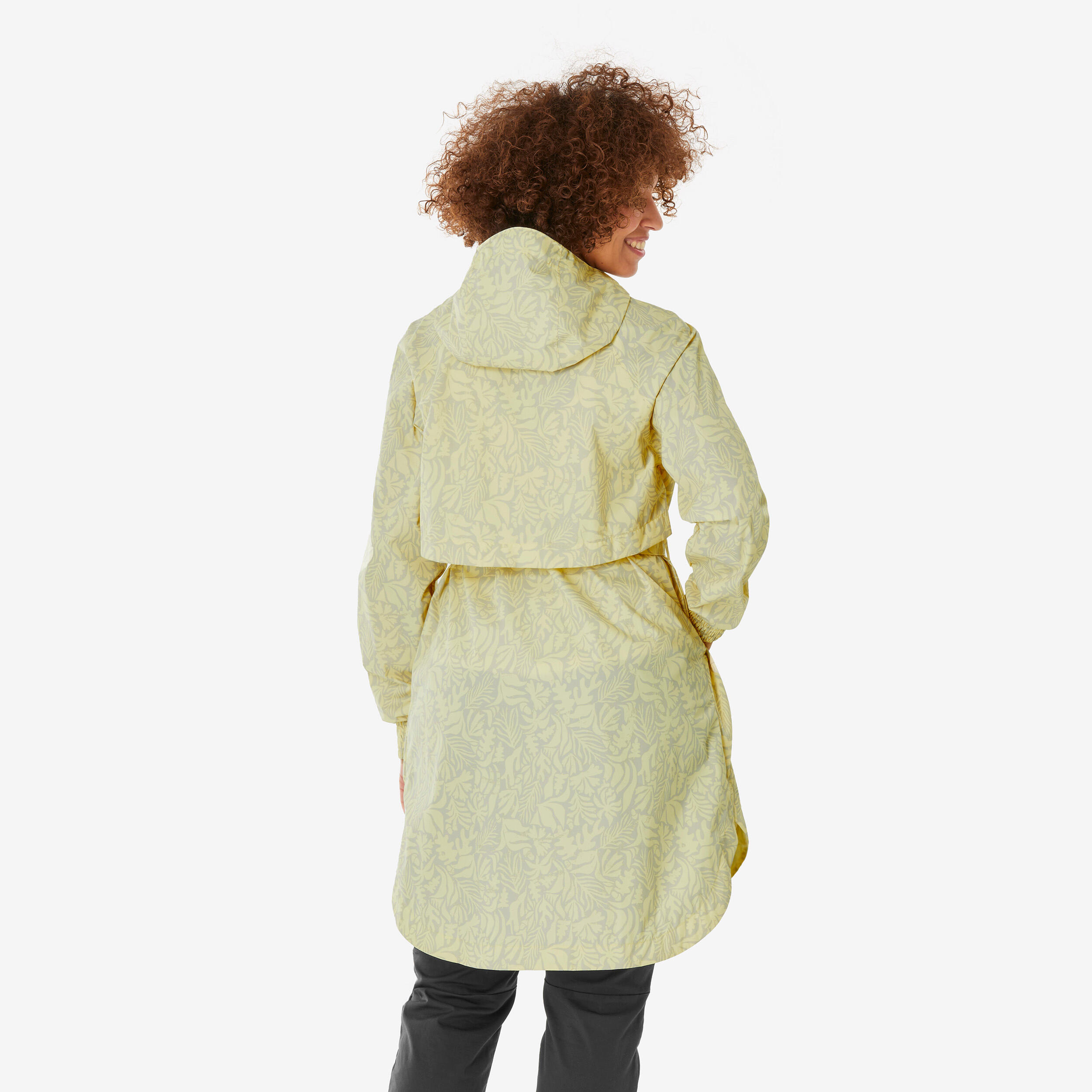 Women’s waterproof hiking jacket, Raincut Long - Yellow