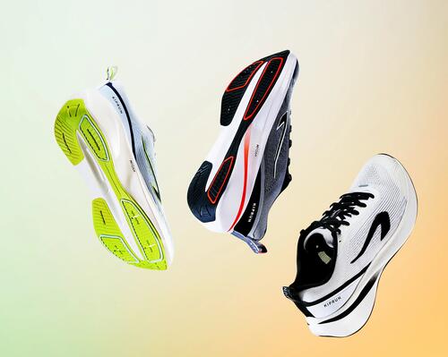 Men's Cushion 500 Running Shoes - White Black