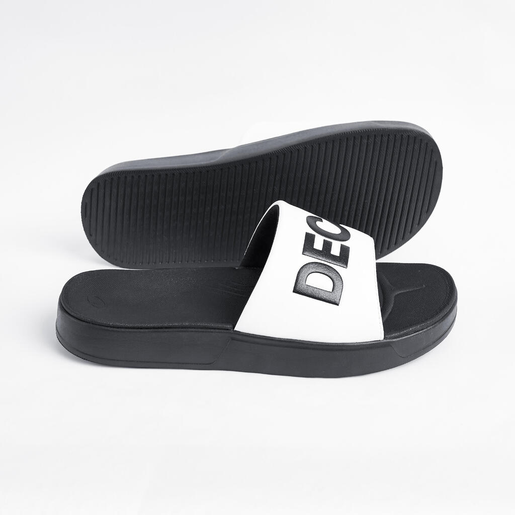 Sandales claquettes piscine 900 collector noir blanc