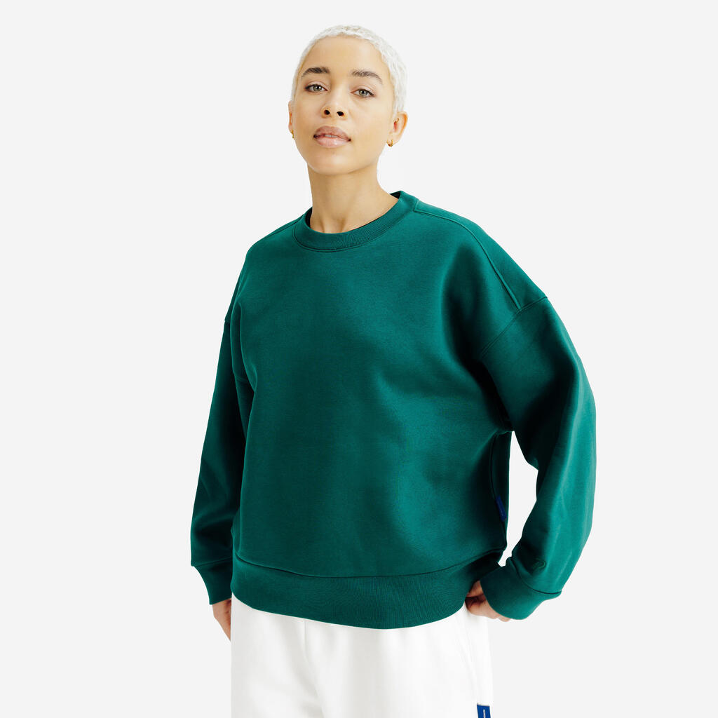 Sweat col rond femme, Elementals, vert