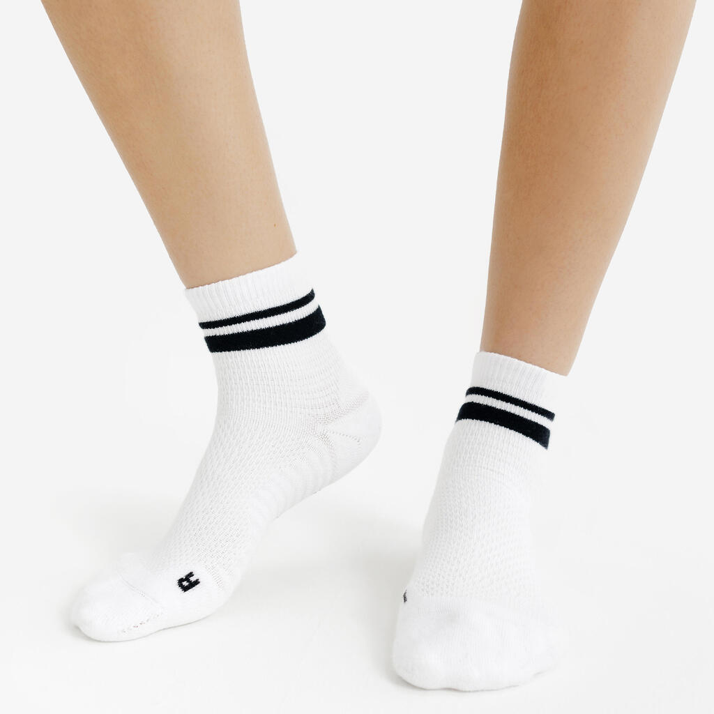 Chaussettes cheville, rose et blanc, lot de 3