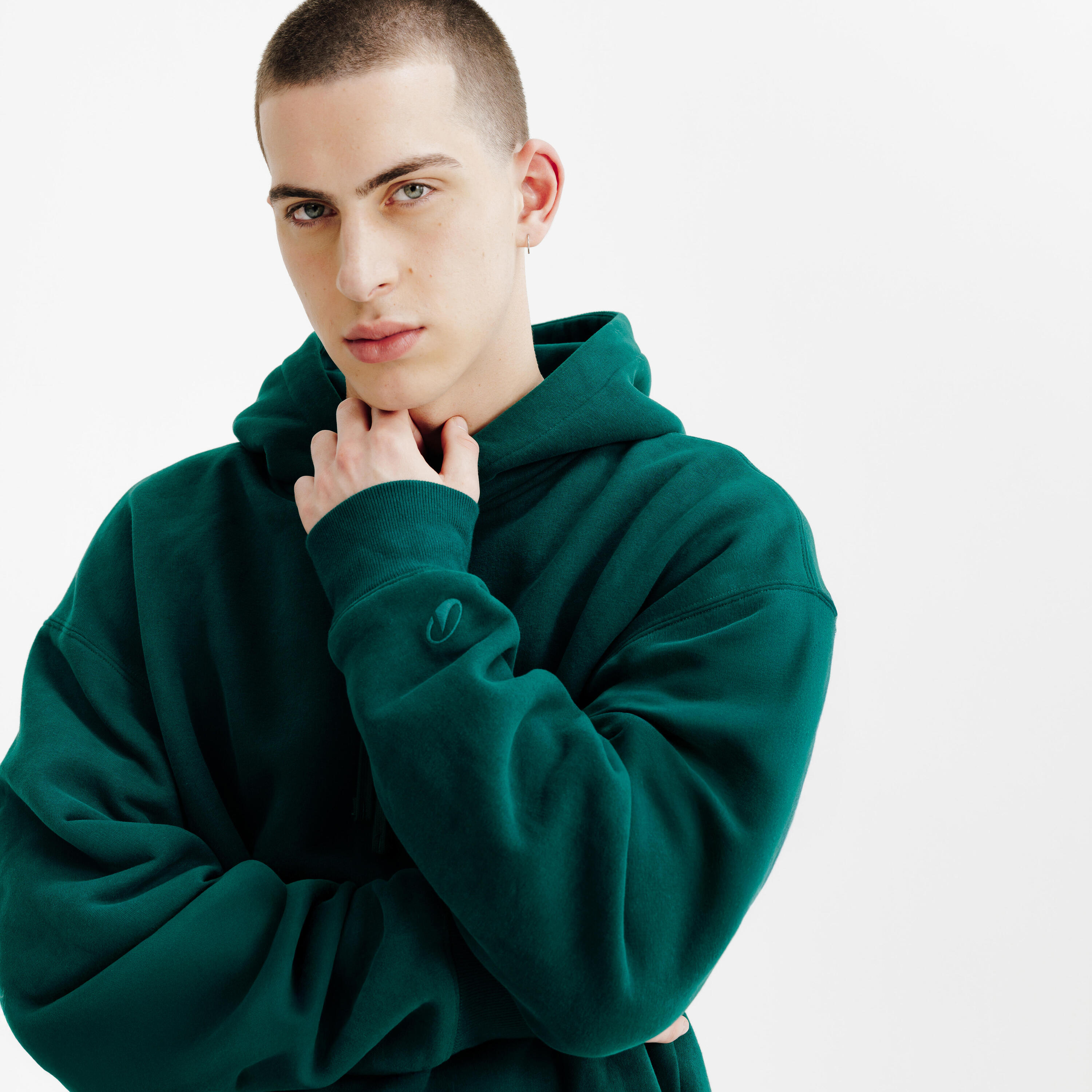 Sweat à capuche  homme, Elementals, vert 3/8