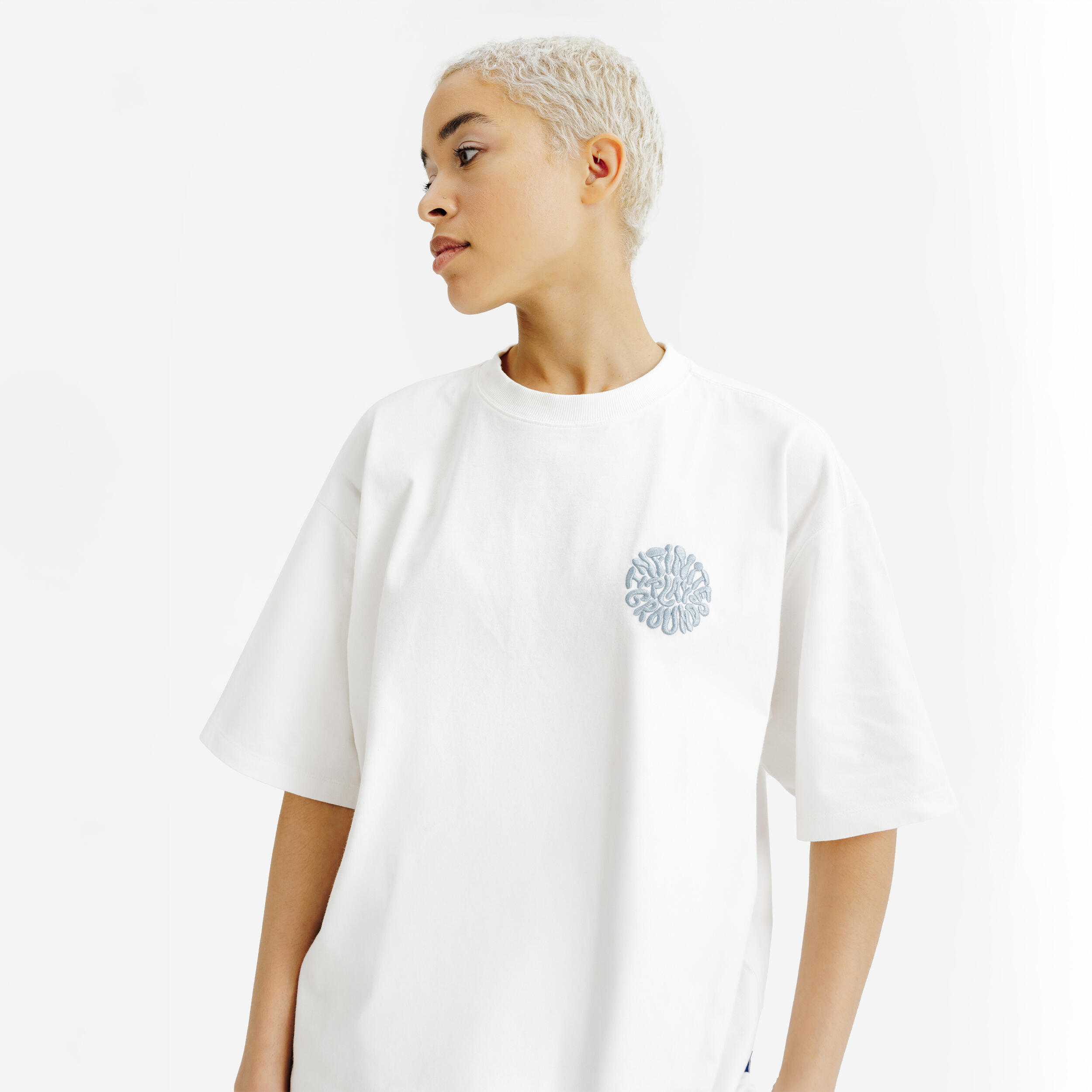 Tシャツ・カットソー WOOALONG Typo Graphic Tshirt WHITE WL242JST09UWHT WO-T909-100-2_sivasdescalzo-
