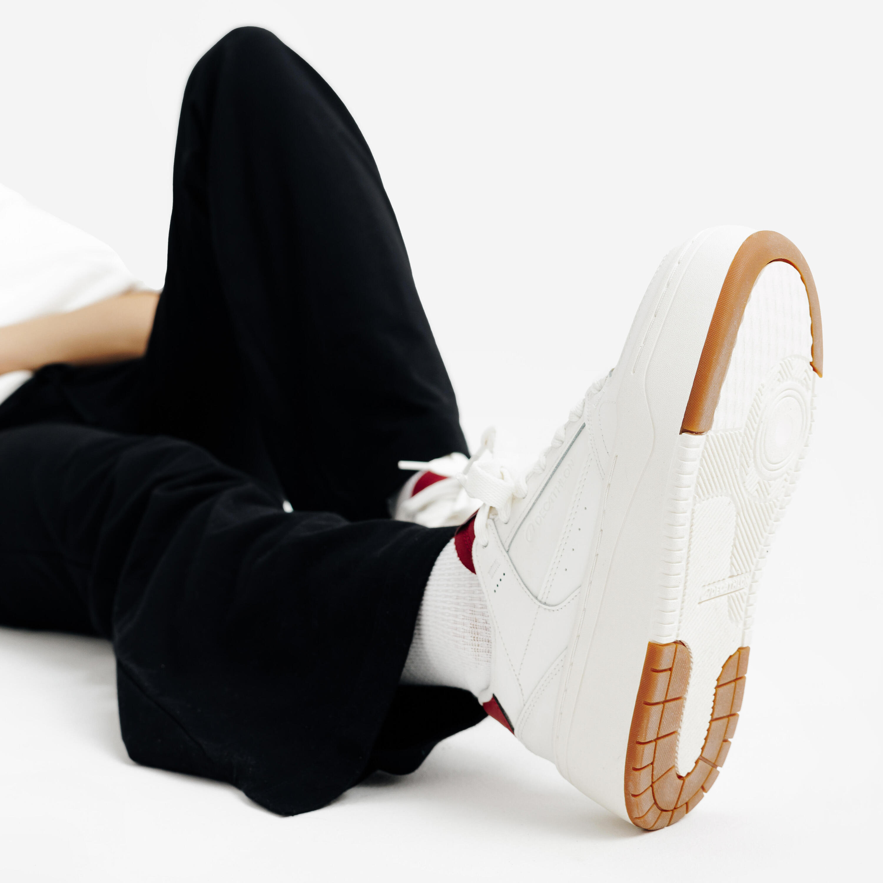 Sneakers donna CJ80 PLATFORM cuoio bianco-bordeaux 12/14