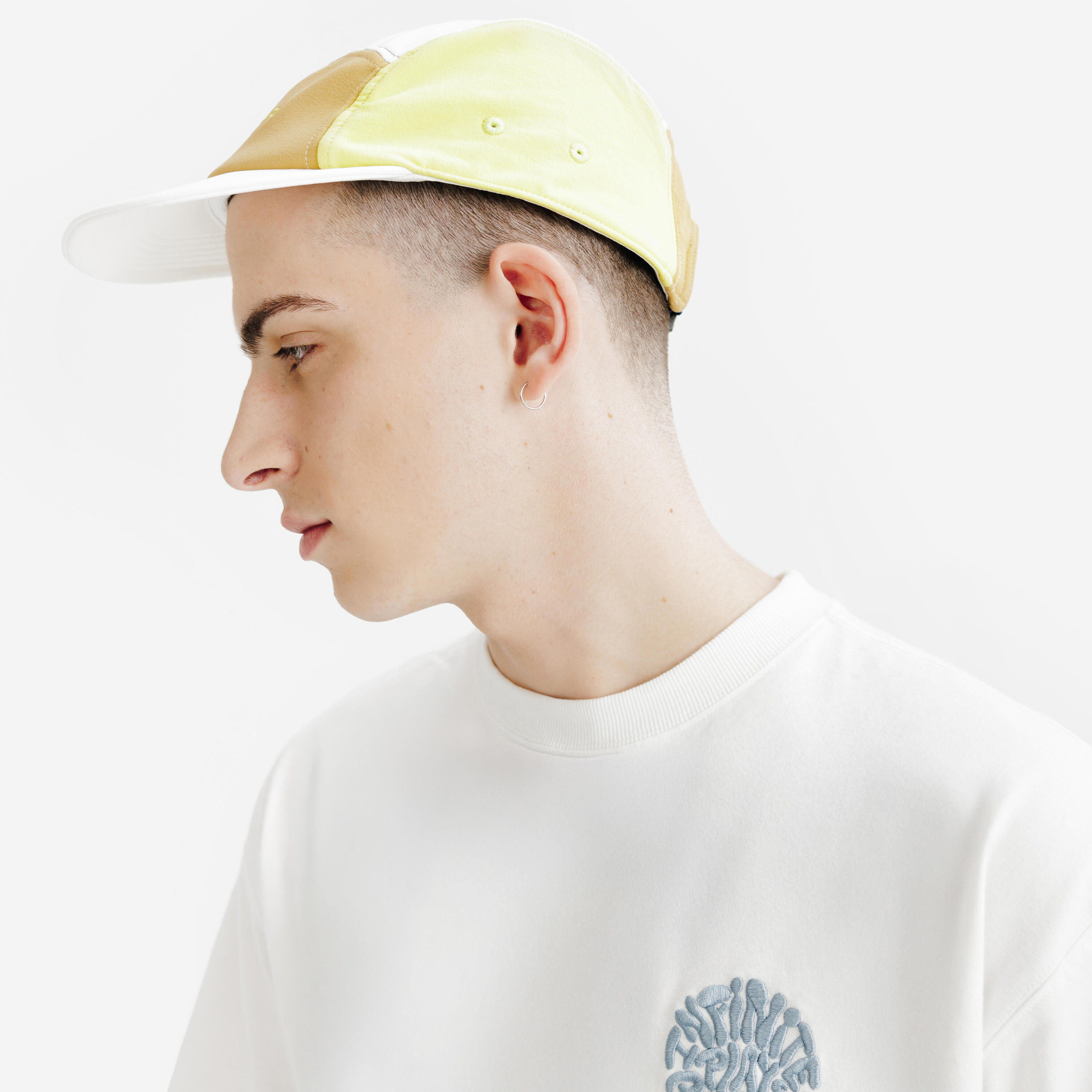 Gorra 5 Paneles, blanco, verde, beige 4/8