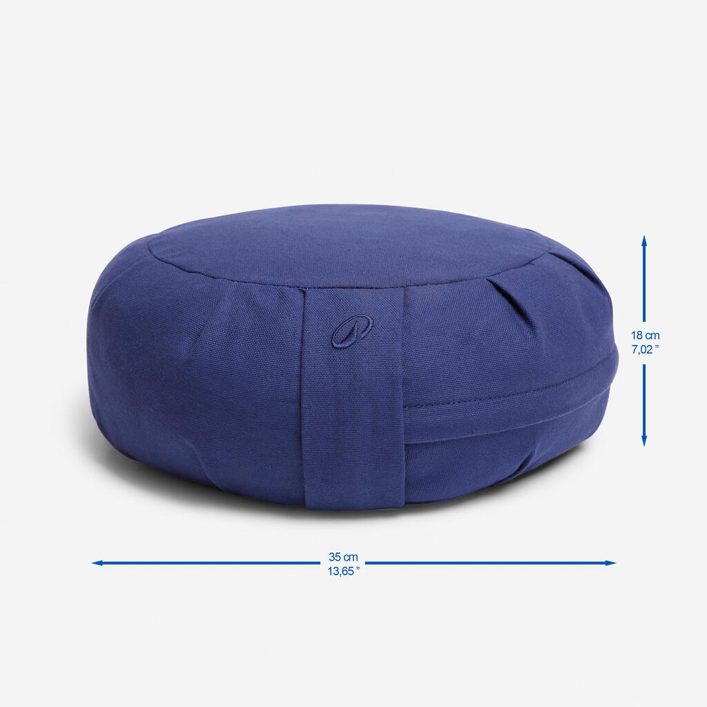 Zafu Round Yoga and Meditation Cushion Spelt Filling - Dark Blue