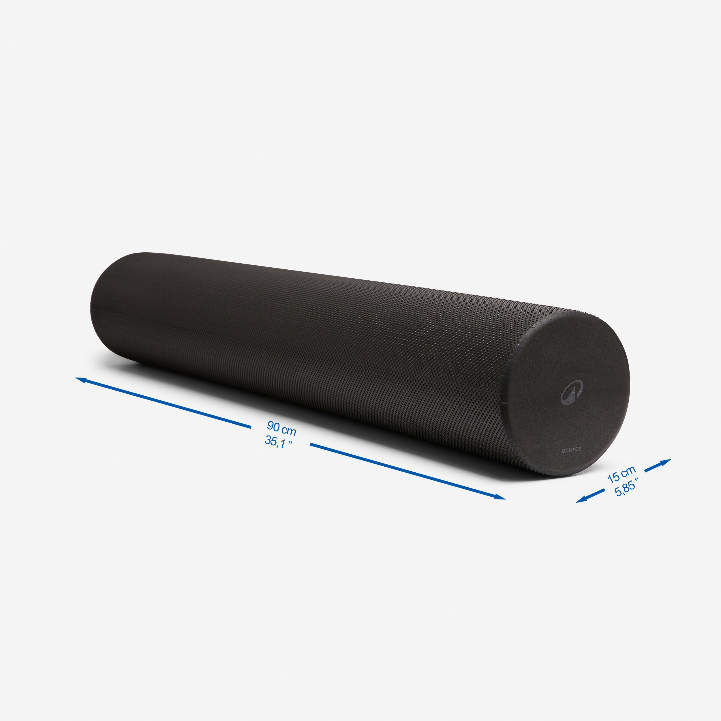Rouleau en mousse de Pilates longueur 90 cm diamètre 15 cm - Foam roller noir - DOMYOS