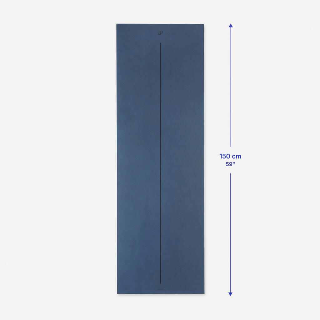 Tapis de yoga débutant adhérence et confort 5mm, bleu foncé