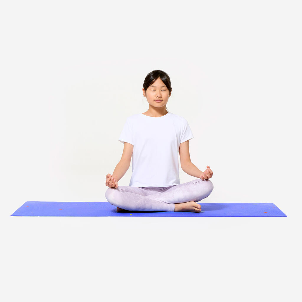 Kids' 5 mm Thick Yoga Mat with Straps - Blue