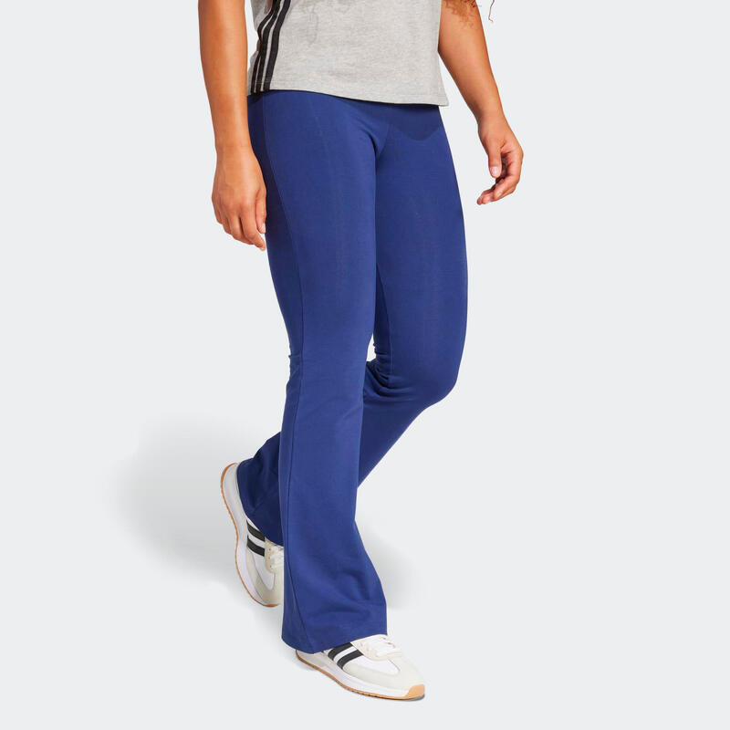 Leggings Boca de Sino de Fitness em Algodão Mulher Azul-escuro
