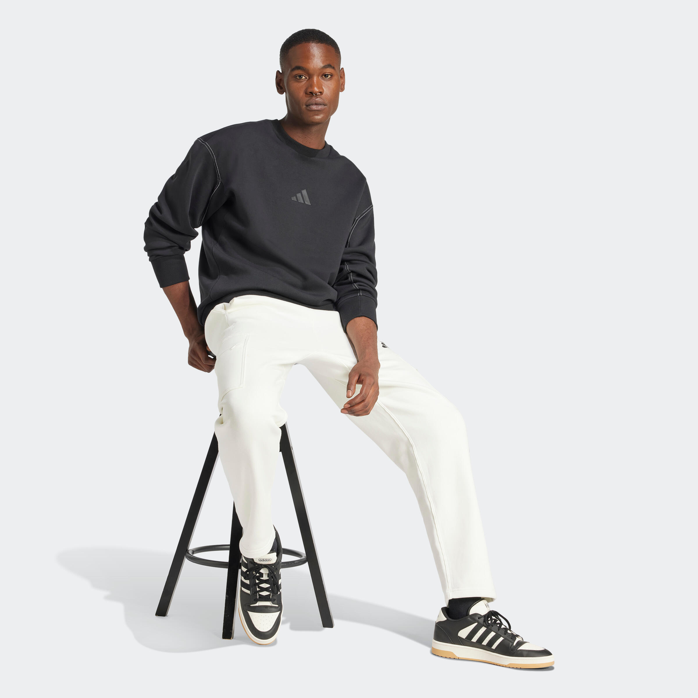 SWEATSHIRT ADIDAS HOMME NOIR 2/6