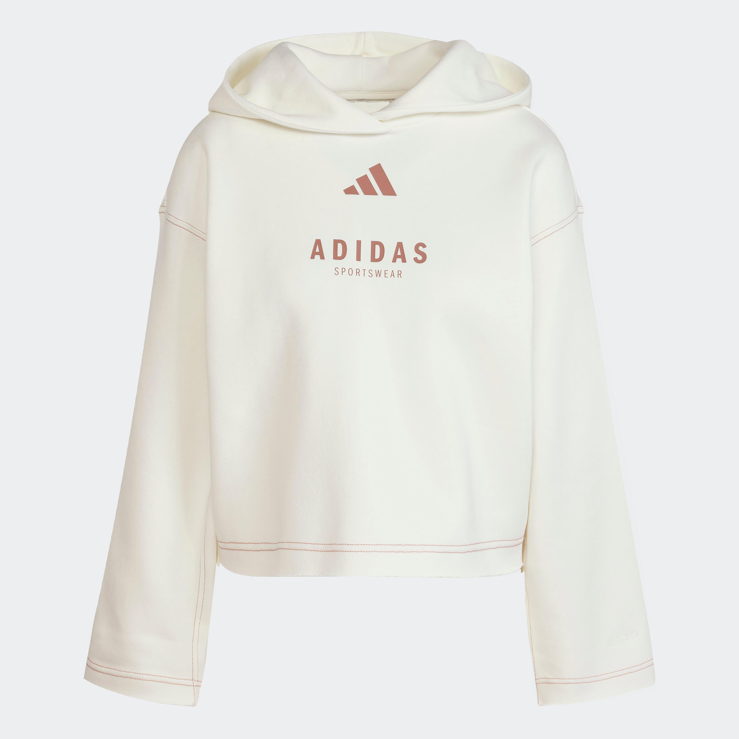 Felpa ADIDAS donna con cappuccio leggera bianca 5/5